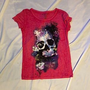 Pink t shirt with skull